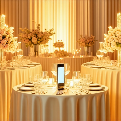 High-Tech Luxury Event Setup Elegant event with augmented reality and IoT technology in use