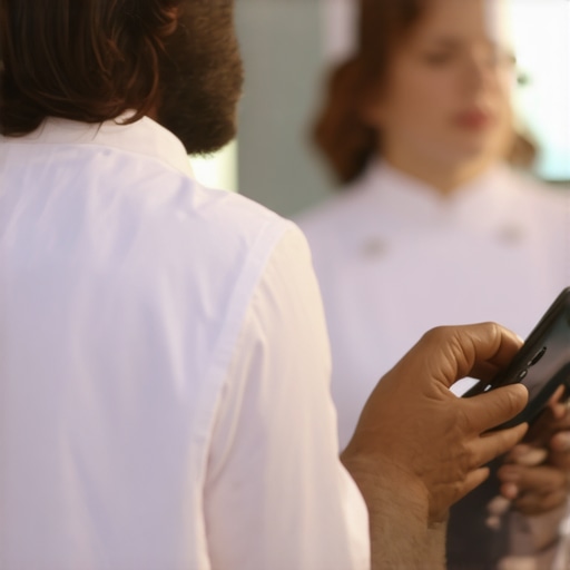 Advanced Wedding Service Coordination Wedding staff using digital tools for seamless service coordination