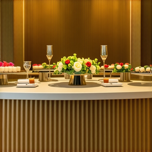 Immersive Wedding Catering with VR Technology Couple experiencing virtual reality tasting for wedding menu