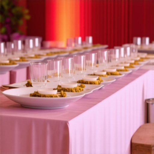 Luxury wedding catering with private chef and advanced logistics Elegant wedding cuisine presentation with private chef and technological logistics