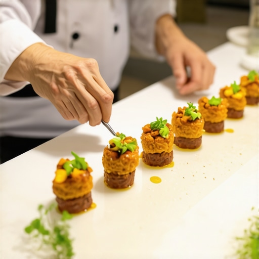 Private chef using sous-vide and molecular gastronomy tools in a modern kitchen.