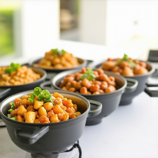 Catering team using GPS and communication devices during wedding event.