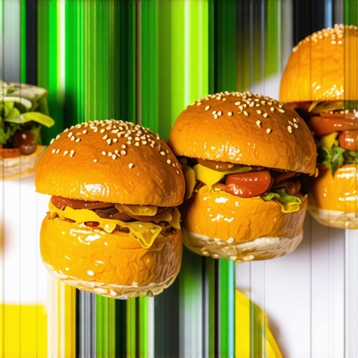 Innovative wedding catering with VR headsets, blockchain icons, and sustainable food practices