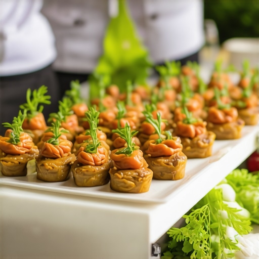 Elegant wedding catering with private chef and servers