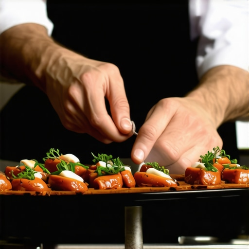 Private chef preparing gourmet dishes for a wedding