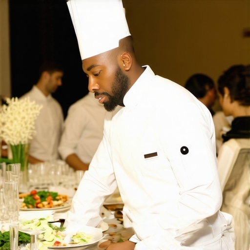 Wedding catering staff delivering personalized dishes with attentive service