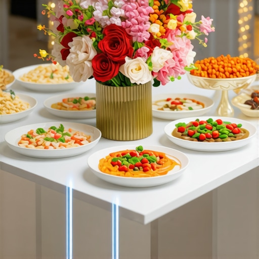 Innovative Wedding Catering Technology Wedding catering with augmented reality and IoT sensors enhancing guest experience