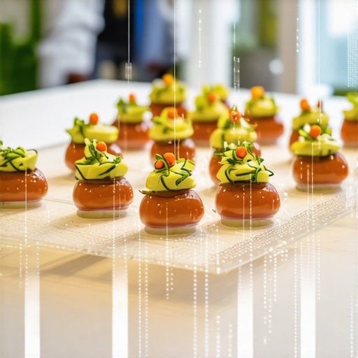 AR-Enhanced Wedding Dining Experience Bride and groom exploring augmented reality culinary presentation at wedding reception