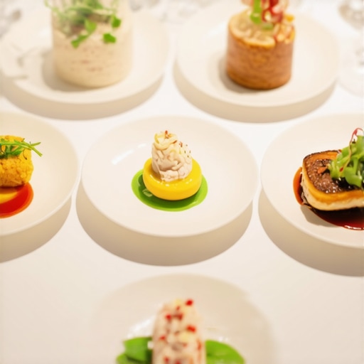 Elegant wedding banquet with technological enhancements and gourmet cuisine