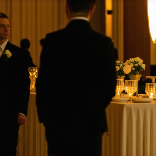 Servers providing impeccable service at a lavish wedding reception