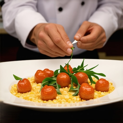 Luxury wedding catering with private chef Private chef preparing gourmet dishes at wedding banquet