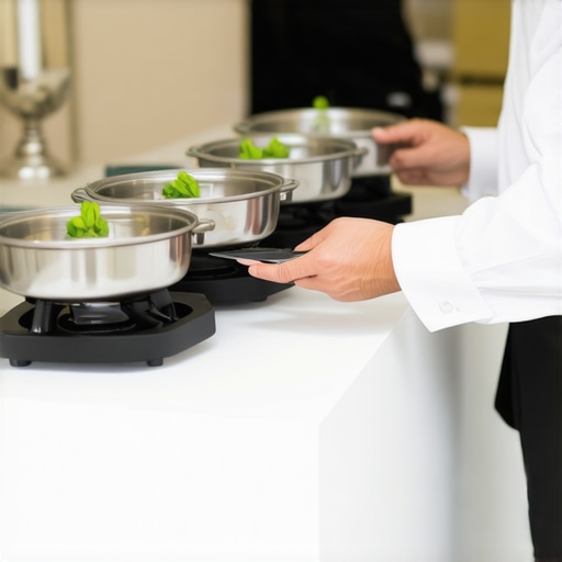 Wedding catering staff using tablets to enhance guest service in a modern event setting.