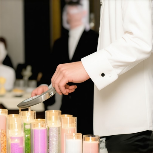 Streamlined Wedding Service with Technology Wedding staff using tablets and minimal servers attending guests in a modern reception hall.