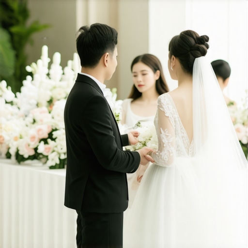 Wedding staff utilizing modern technology for guest service