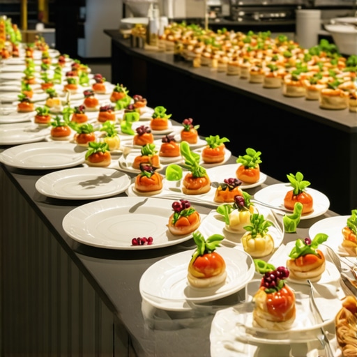 Guests enjoying interactive and modular food stations at an upscale event