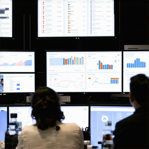 Wedding event staff monitoring system with digital dashboards showing live data