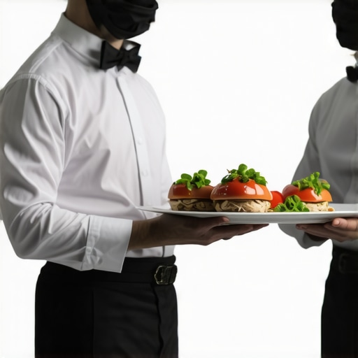 Smart Wedding Catering Technology in Action Caterers using sensor-based technology for precise food delivery at a wedding