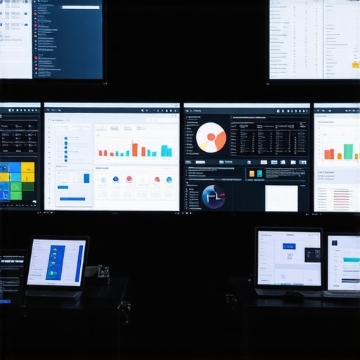 Event staff managing real-time analytics and sensor data at a high-tech control center.