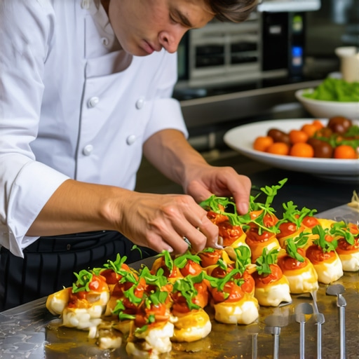 Chef using advanced kitchen technology for private event cooking.