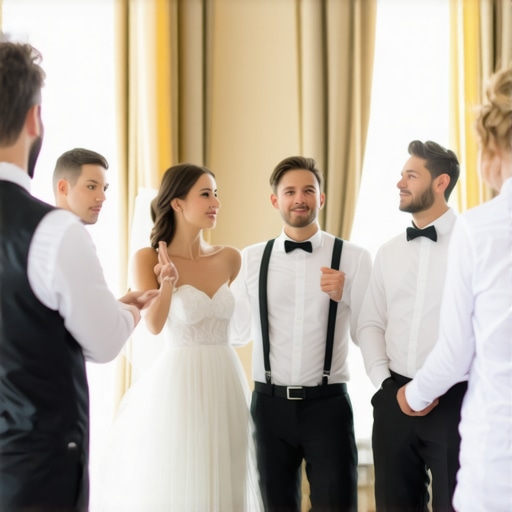 Wedding staff participating in a training session emphasizing professionalism and team coordination.