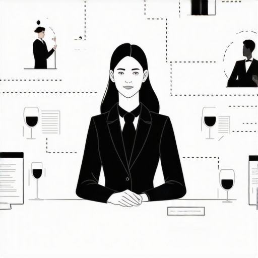 Diagram showing AI integration with staff workflow in private dining events.