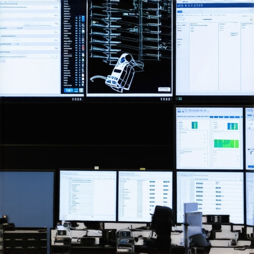 Control room with monitors tracking food delivery and temperature for a luxury event.