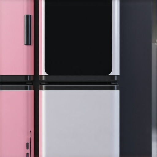 Modern insulated containers with temperature sensors for food transport.