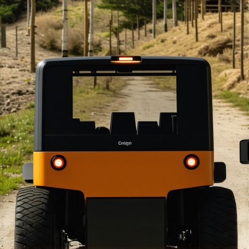 Electric off-road cart transporting gourmet food over uneven outdoor terrain.
