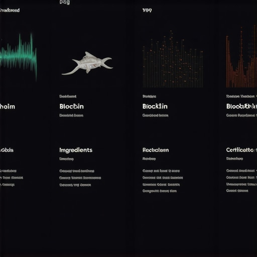 A digital interface showing verified ingredient sourcing data through blockchain technology.