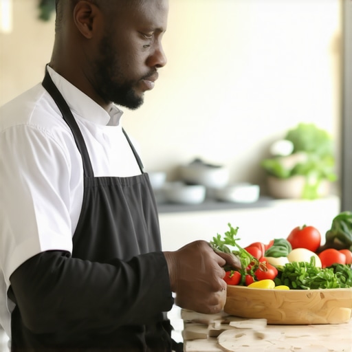 Chef reviewing high-quality ingredients for wedding menu