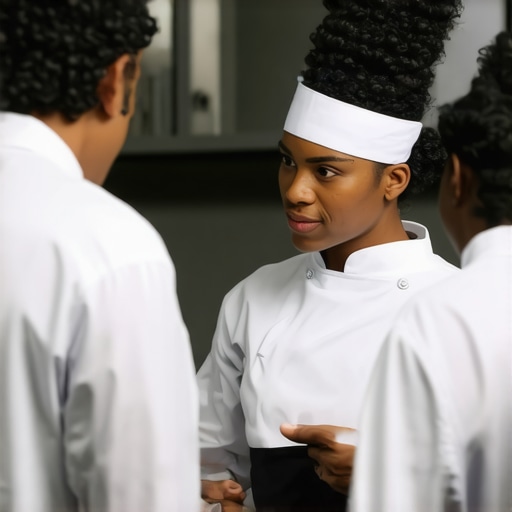 Diverse culinary staff participating in hygiene and safety training, emphasizing cultural inclusivity in food safety practices.