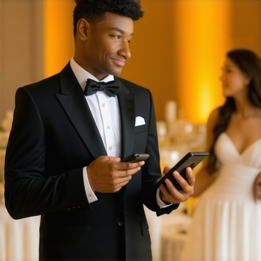 Wedding servers using high-tech equipment delivering premium service