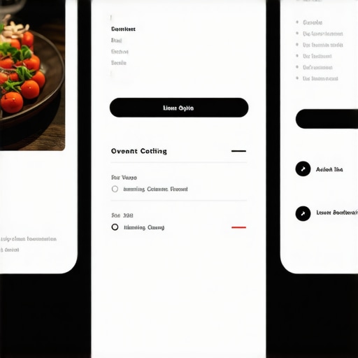 Interactive screen showcasing detailed pricing options for catering services