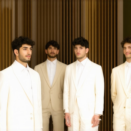 Elegant wedding staff in eco-friendly uniforms at a luxury venue