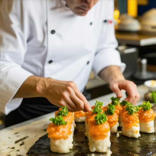 Chef using advanced culinary technology during a luxury event