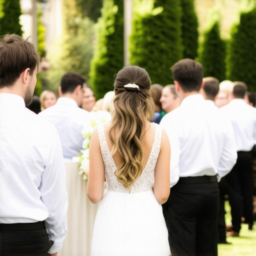 Servers providing attentive service at a picturesque outdoor wedding venue