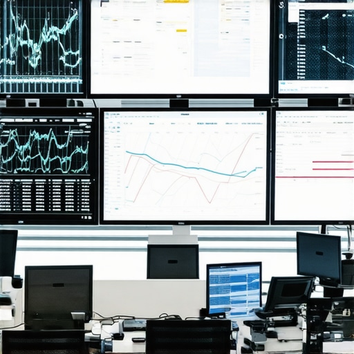A logistics control room with digital displays tracking multiple delivery vehicles