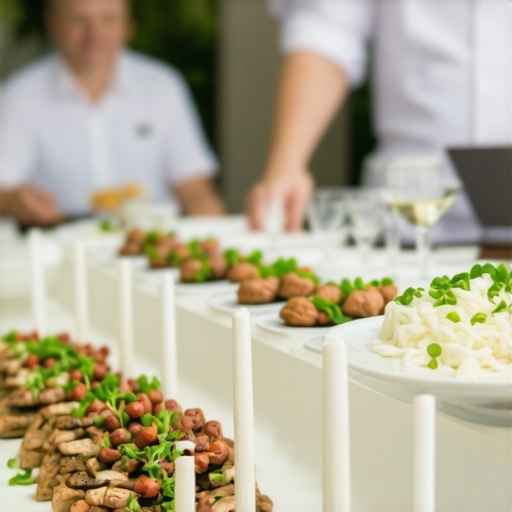 Catering team using analytics tools during a wedding event