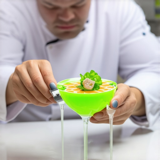 A chef demonstrating molecular gastronomy techniques with specialized equipment.