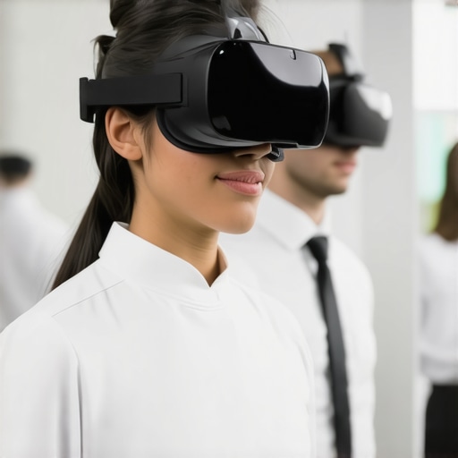 Servers engaging in virtual reality training for versatile role handling at an upscale event.