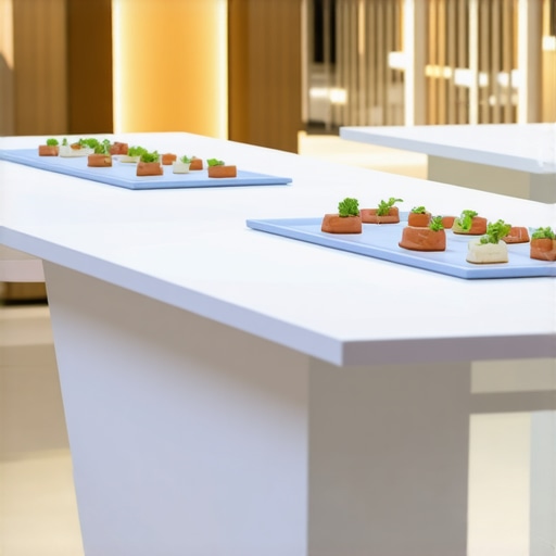 Guests engaging with digital menus and live food stations at a contemporary wedding event.