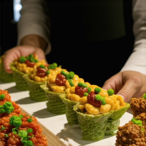 Professional catering staff serving guests at a high-end event