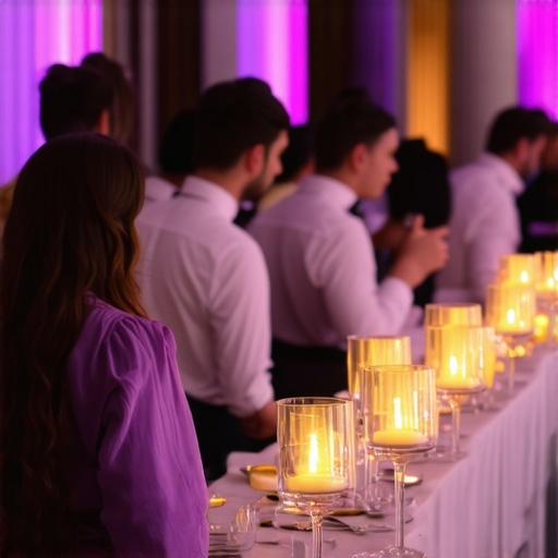 Servers providing personalized service at an upscale private celebration.