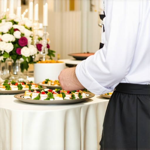 Chef preparing gourmet dishes at an upscale wedding event