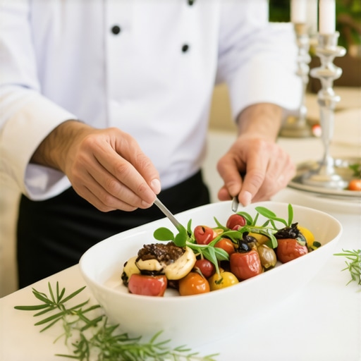 Private chef preparing gourmet dishes at an elegant wedding reception