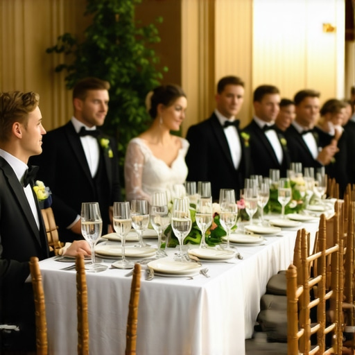 Professional wedding servers providing impeccable service at an upscale venue
