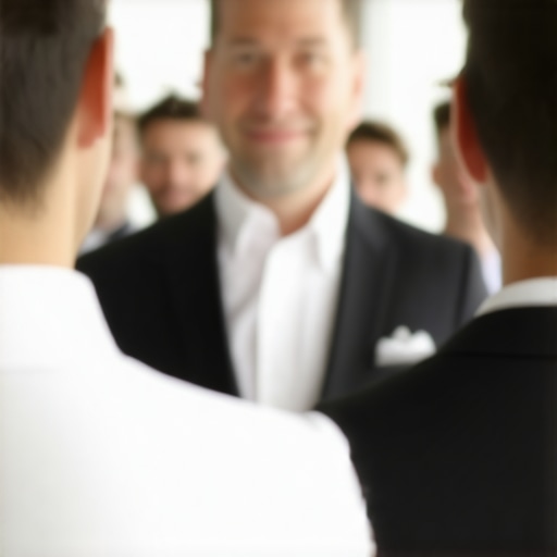 Professional wedding servers coordinating during a high-end event in a luxurious setting.