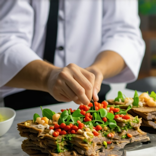 Private chef creating a multisensory gourmet dish at a luxury event
