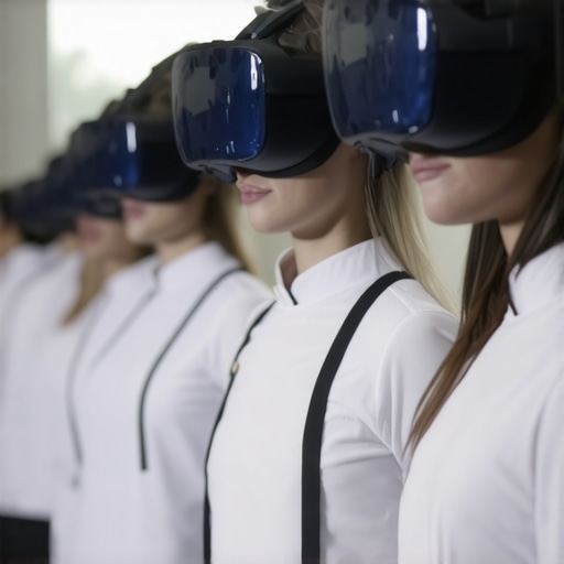 Catering professionals engaging in immersive virtual reality training for event service excellence.