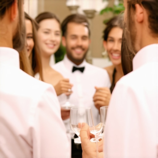 Event staff providing attentive service at an upscale wedding